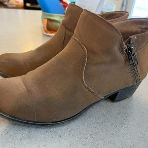 Tan Side-Zip Booties